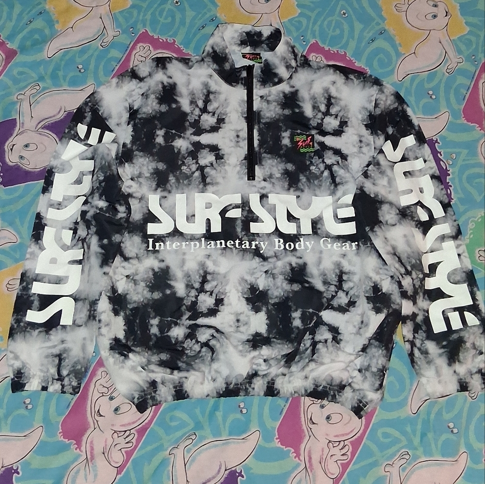 90s Surf Style Tie Dye Vintage Windbreaker Jacket